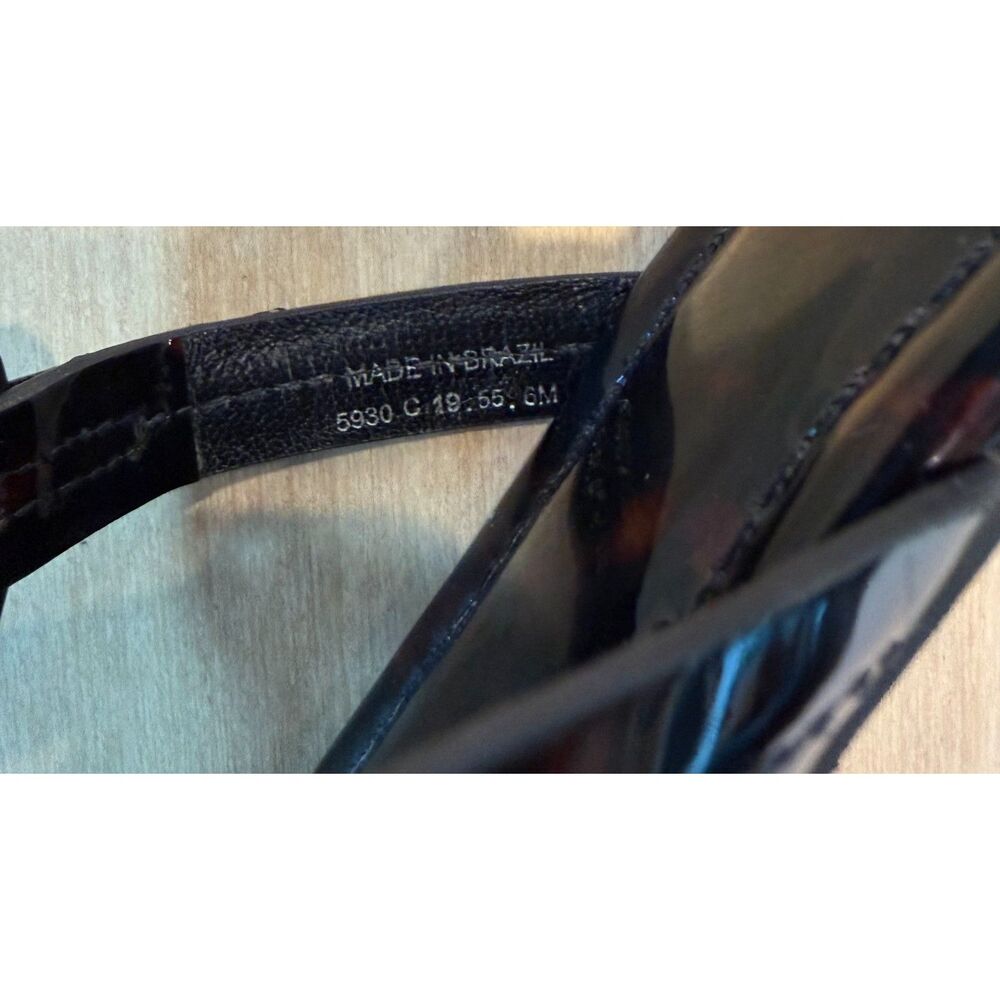 Tory Burch Miller Tortoise Patent Leather Thong Sandal Size 6M 5930 Brazil - Picture 6 of 6